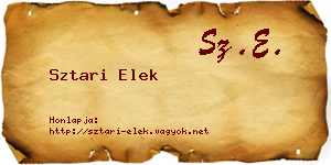 Sztari Elek névjegykártya